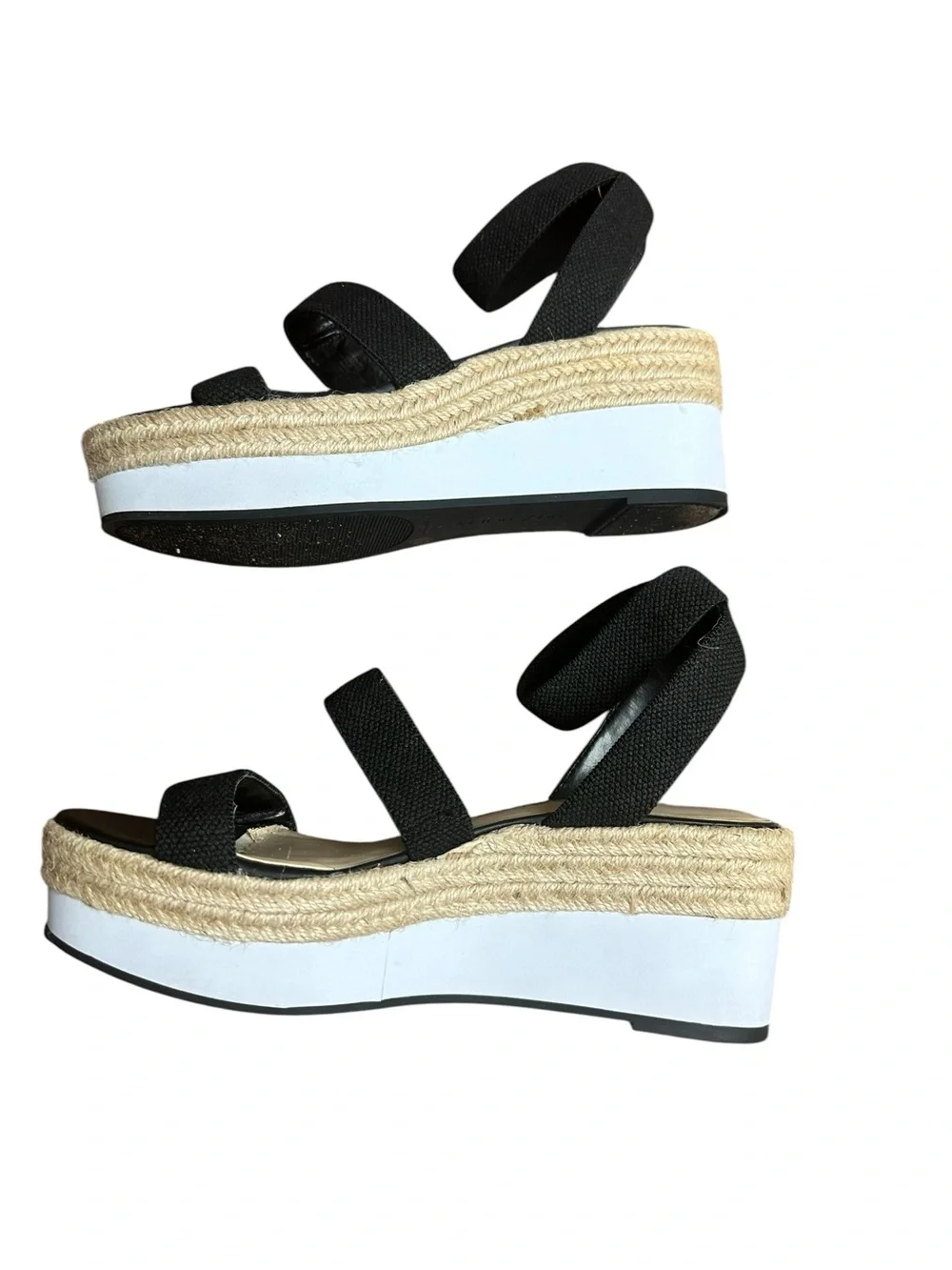 SOLE SOCIETY Black Platform Espadrille Sandals Size 9